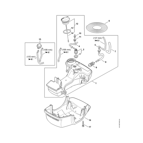 STIHL FS 561 C-EM Benzinetank - onderdelen STIHL STIHL FS 561 C-EM Benzinetank - onderdelen