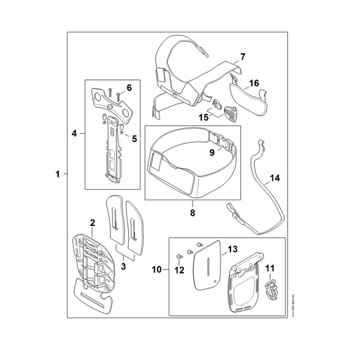 STIHL FS 461 C-EM L Bosdraagstel ADVANCE X-TREEm - onderdelen STIHL STIHL FS 461 C-EM L Bosdraagstel ADVANCE X-TREEm - onderdelen