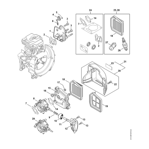 STIHL STIHL FS 461 C-EM Tussenflens, luchtfilter - onderdelen