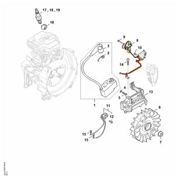 STIHL FS 361 C-EM Ontstekingssysteem - onderdelen STIHL FS 361 C-EM Ontstekingssysteem - onderdelen