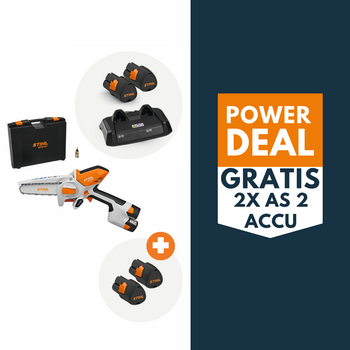 STIHL GTA 30 mini accu kettingzaag actieset met 4x AS 2 accu en AL 5-2 lader STIHL GTA 30 mini accu kettingzaag actieset met 4x AS 2 accu en AL 5-2 lader