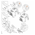STIHL FS 240 C-E Uitlaatdemper, kap - onderdelen STIHL STIHL FS 240 C-E Uitlaatdemper, kap - onderdelen