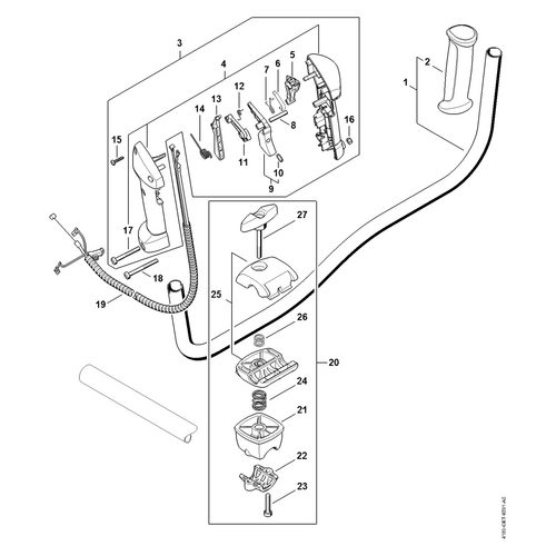 STIHL FS 111 Dubbele handgreep - onderdelen STIHL STIHL FS 111 Dubbele handgreep - onderdelen