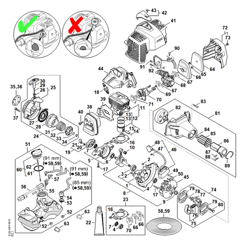 STIHL FS 94 RC-E Motor van Machinenummer 516962085 - onderdelen STIHL STIHL FS 94 RC-E Motor van Machinenummer 516962085 - onderdelen