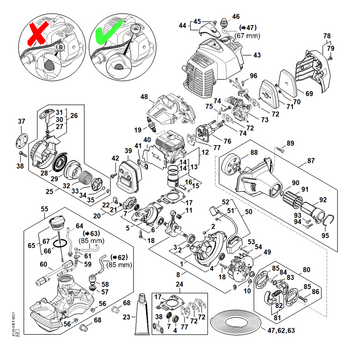 STIHL FS 94 RC-E Motor uit Machinenummer 514309587 - onderdelen STIHL FS 94 RC-E Motor uit Machinenummer 514309587 - onderdelen