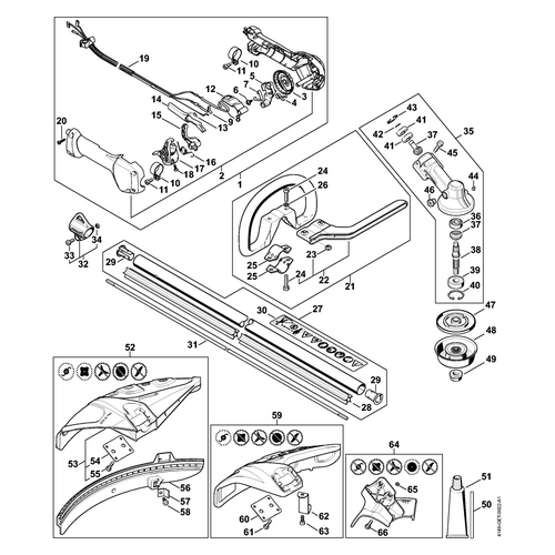 STIHL FS 94 RC-E Bedieningshandgreep, Steel, Aandrijfkop van Machinenummer 516962085 - onderdelen STIHL STIHL FS 94 RC-E Bedieningshandgreep, Steel, Aandrijfkop van Machinenummer 516962085 - onderdelen