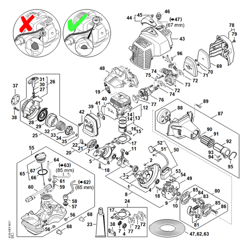 STIHL FS 94 C-E Motor uit Machinenummer 514309587 - onderdelen STIHL STIHL FS 94 C-E Motor uit Machinenummer 514309587 - onderdelen