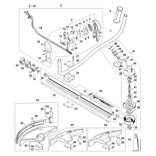STIHL FS 94 C-E Dubbele handgreep, Steel, Aandrijfkop uit Machinenummer 514309587 - onderdelen STIHL STIHL FS 94 C-E Dubbele handgreep, Steel, Aandrijfkop uit Machinenummer 514309587 - onderdelen
