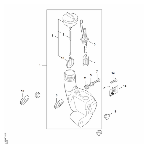STIHL FS 38 Benzinetank - onderdelen STIHL STIHL FS 38 Benzinetank - onderdelen