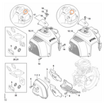 STIHL FR 460 TC-EFM Uitlaatdemper, kap - onderdelen STIHL STIHL FR 460 TC-EFM Uitlaatdemper, kap - onderdelen
