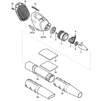 STIHL BGA 100 Elektromotor, ventilator - onderdelen