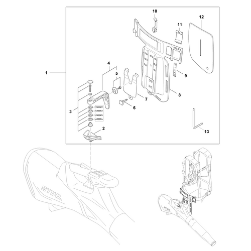 STIHL BGA 200 Draagsysteem - onderdelen STIHL STIHL BGA 200 Draagsysteem - onderdelen