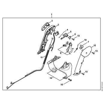 STIHL BR 200 Bedieningshandgreep (V) - onderdelen STIHL BR 200 Bedieningshandgreep (V) - onderdelen