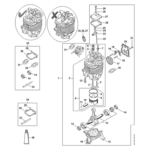 STIHL BR 700 Motor (A) - onderdelen STIHL STIHL BR 700 Motor (A) - onderdelen