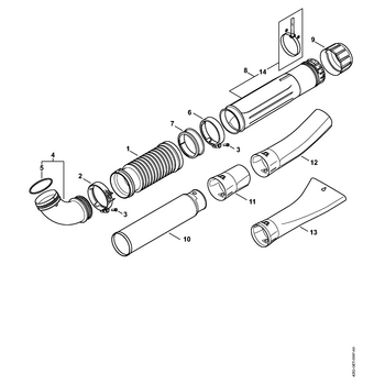 STIHL BR 700 Harmonicaslang, blaaspijp BR 700 - onderdelen STIHL BR 700 Harmonicaslang, blaaspijp BR 700 - onderdelen