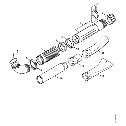 STIHL BR 700 Harmonicaslang, blaaspijp BR 700 - onderdelen STIHL STIHL BR 700 Harmonicaslang, blaaspijp BR 700 - onderdelen