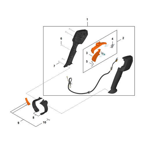 STIHL BRA 200 Bedieningshandgreep - onderdelen STIHL STIHL BRA 200 Bedieningshandgreep - onderdelen