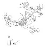 STIHL STIHL MS 194 T Cilinder m. zuiger, ontstekingssysteem - onderdelen