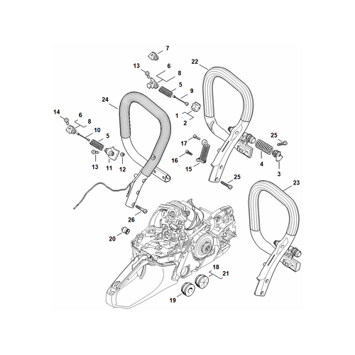 STIHL MS 261 C-M AV-systeem, Handgreep - onderdelen STIHL STIHL MS 261 C-M AV-systeem, Handgreep - onderdelen