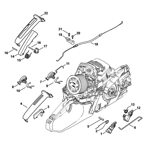STIHL STIHL MS 261 C-M Gasklepmechanisme - onderdelen