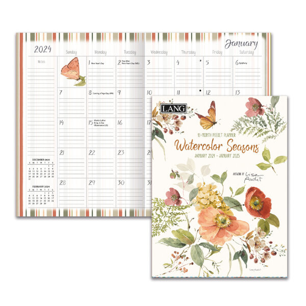 Lang Watercolor Seasons 2024 Monthly Pocket Planer