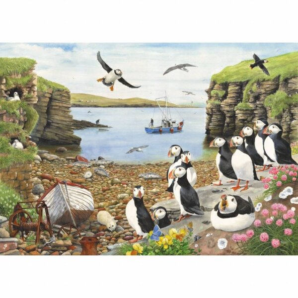 The House of Puzzles Puffin Parade Puzzle 500 Pieces XL