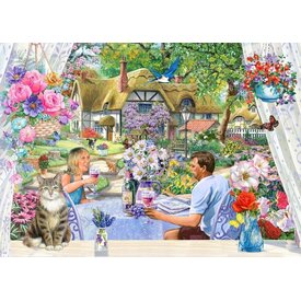 The House of Puzzles Enjoying the Garden Puzzle 500 XL pieces