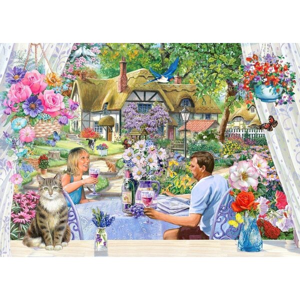 The House of Puzzles Enjoying the Garden Puzzle 500 XL pieces