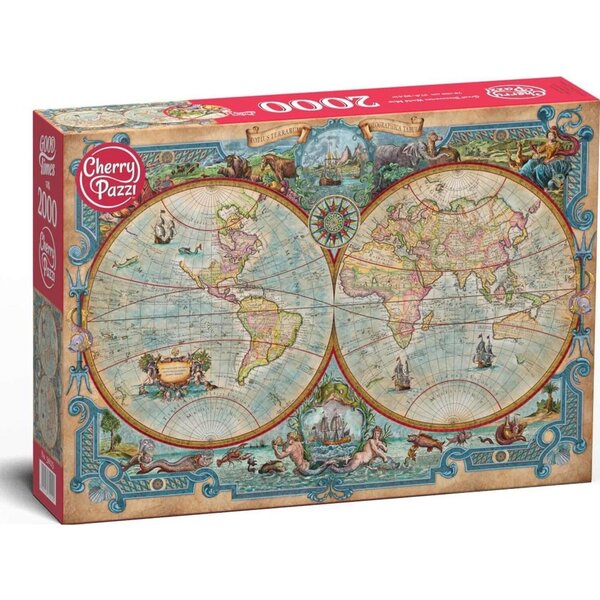 CherryPazzi Great Discoveries World Map Puzzel 2000 Stukjes
