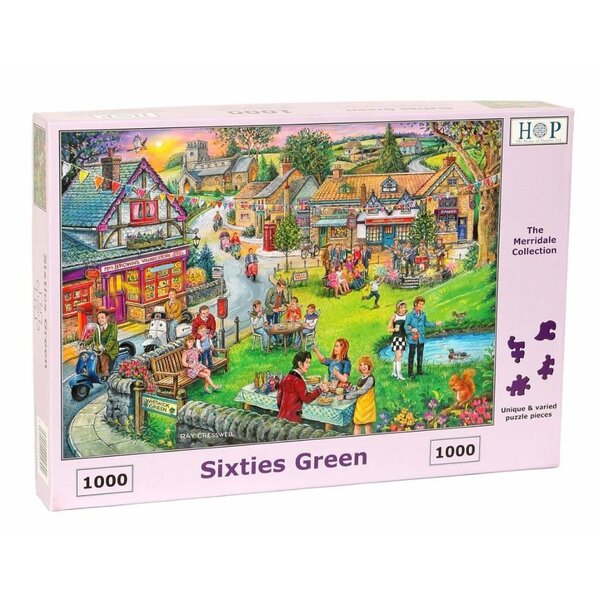 The House of Puzzles Sixties Green Puzzel 1000 stukjes