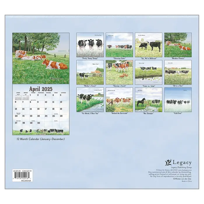 Cows in the Meadow Kalender 2025 Kopen? Art Work van Wiebe van der