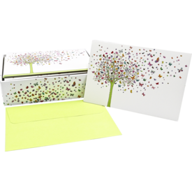 Peter Pauper Tree of Butterflies Note cards 14 pieces