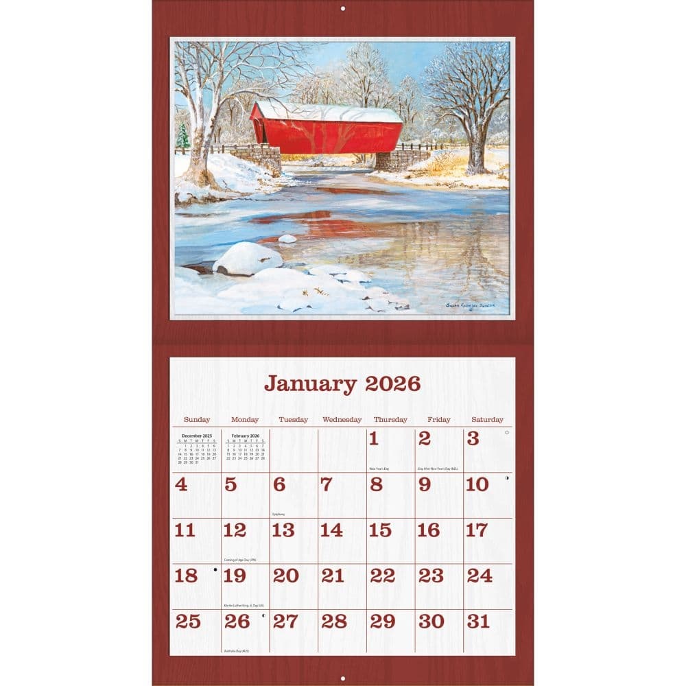 Covered Bridge Kalender 2026 Kopen? Art Work van Susan Knowles Jordan Covered Bridge Kalender 2026 Kopen? Art Work van Susan Knowles Jordan