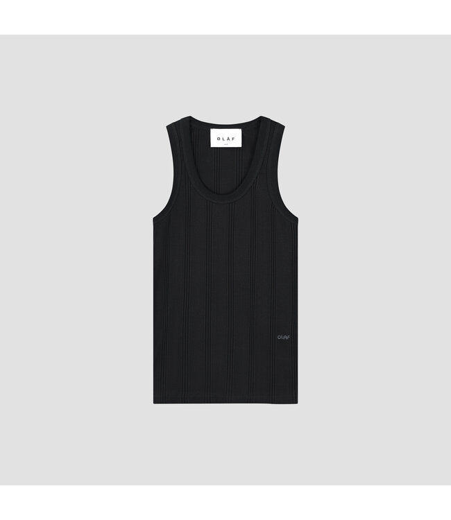 Rib Tank Top Black