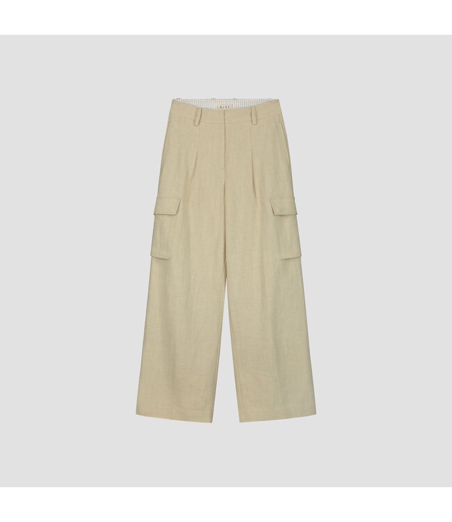 Linen Cargo Pants Oatmeal