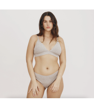 Organic Basics Core Triangle Bralette Grey Melange