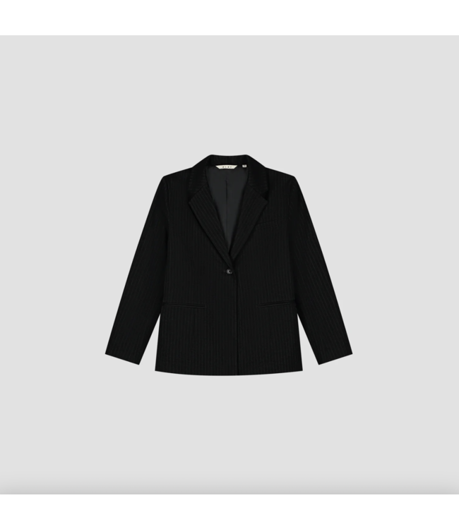Pinstripe Blazer Black White