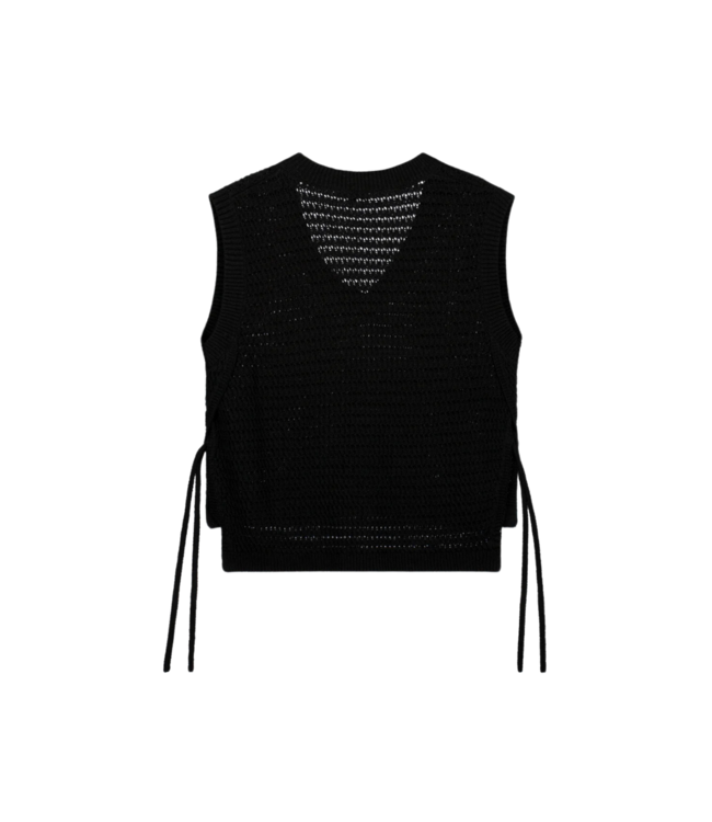 Open Knit Vest Black