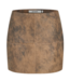 Oval Square Bee Leather Skirt Pecan Brown