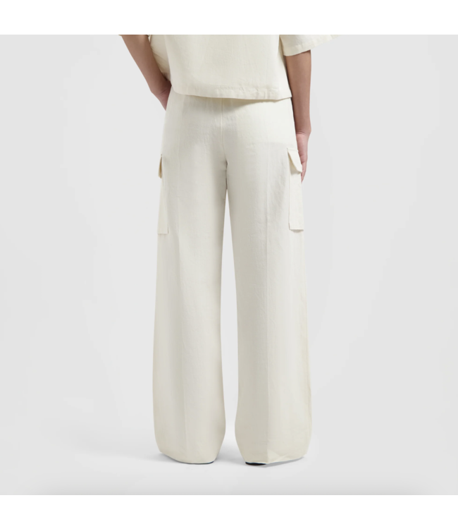 Cotton Linen Cargo Pants Off White - Size L