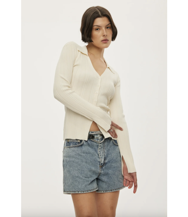 Alga Knit Blouse Off White - Size L