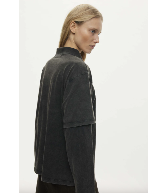 Miller Layer Polo Black Washed - Size S