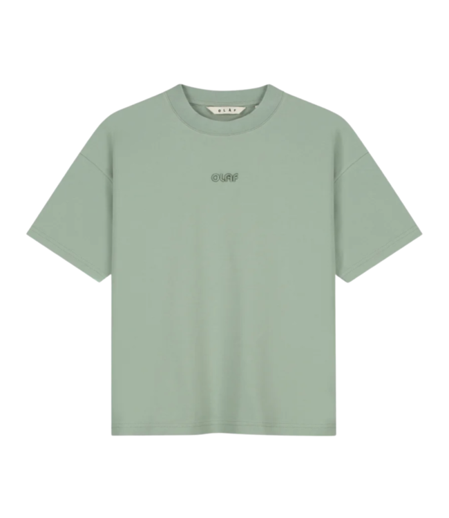 Retro Logo Boxy Tee Green Milieu
