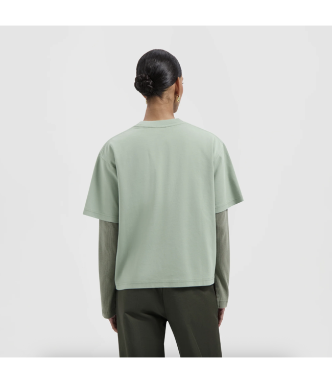 Retro Logo Boxy Tee Green Milieu