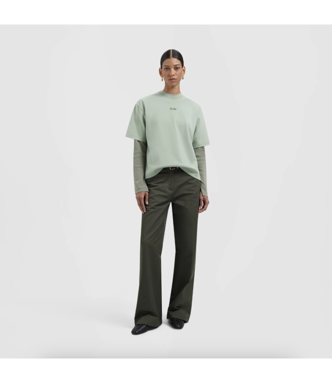 Retro Logo Boxy Tee Green Milieu