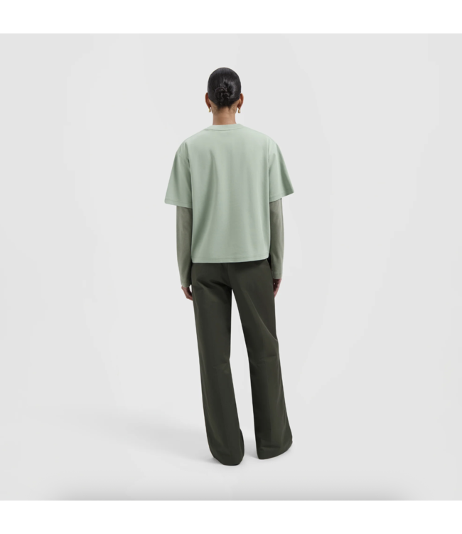 Retro Logo Boxy Tee Green Milieu