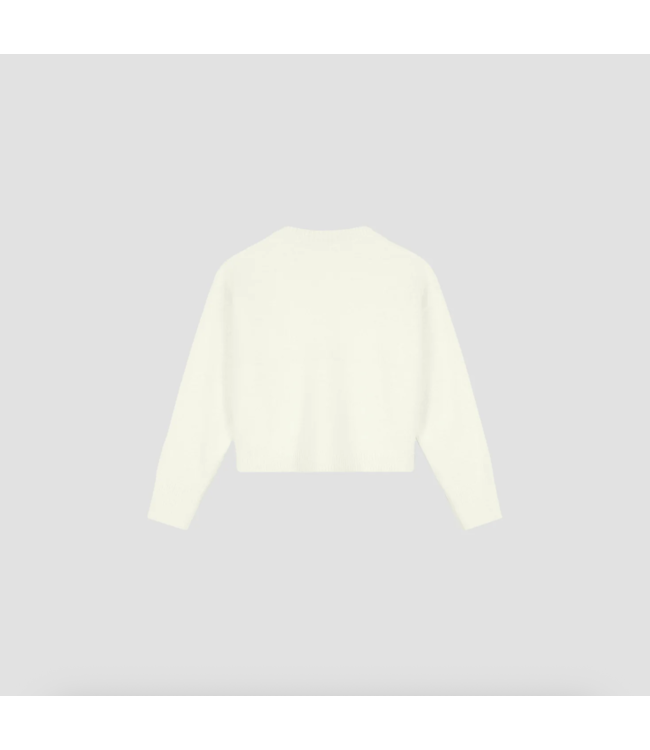 Fluffy Script Logo Knit Off White