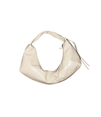 NONA Slouchy Shoulder Bag Crushed Patent Cream