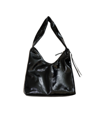 NONA M Crossbody Bag Crushed Patent Black