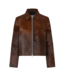 Salylo Leather Jacket Dark Brown Dip Dye
